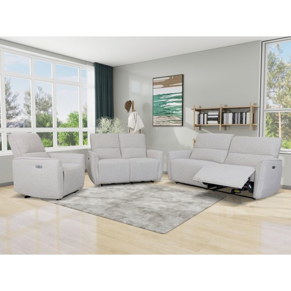 Elektrisk lenestol 2-seters sofa - Lys bouclè-sofa Elektrisk lenestol 2-seters sofa - Lys bouclè-sofa