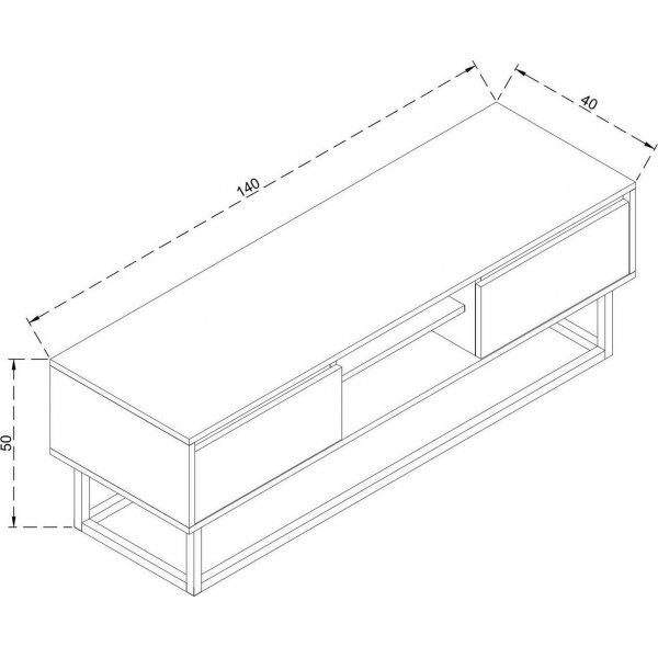 Laxus mediebenk, 140 cm - Valntt/svart