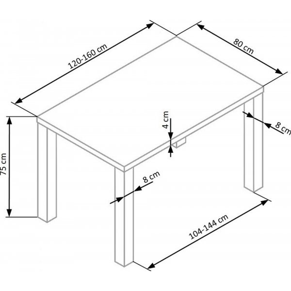 Johanna spisebord 120-160 cm - Hvit Johanna spisebord 120-160 cm - Hvit