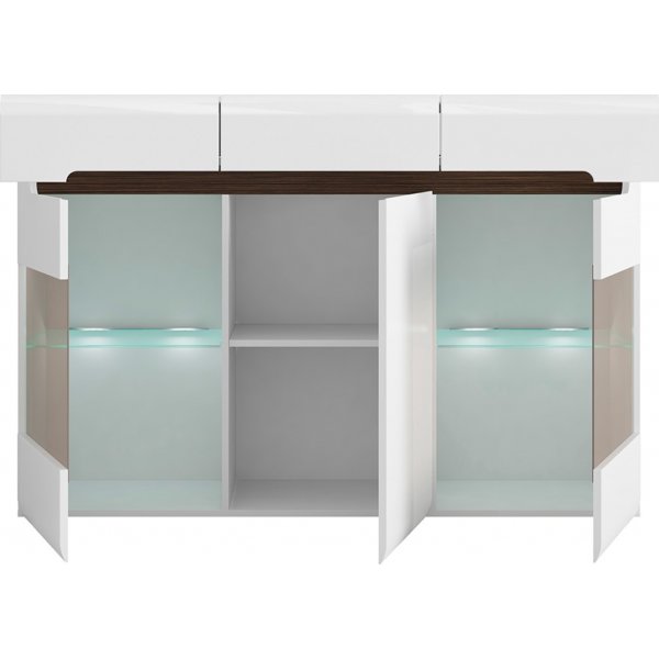 Azteca Trio skjenk med LED-belysning - Hvit