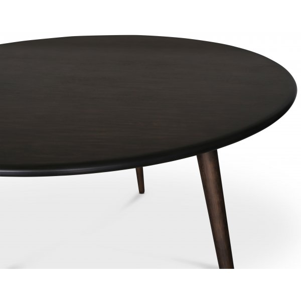Omni spisegruppe, rundt spisebord Ø130 cm inkludert 4 stk. svarte Tony stoler i bøyd tre - Røykfarget eik + 3.00 x Møbelføtter Omni spisegruppe, rundt spisebord Ø130 cm inkludert 4 stk. svarte Tony stoler i bøyd tre - Røykfarget eik + 3.00 x Møbelføtter