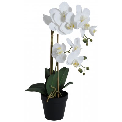 Kunstig plante - Orkid 2 stengler H54 cm - Hvit