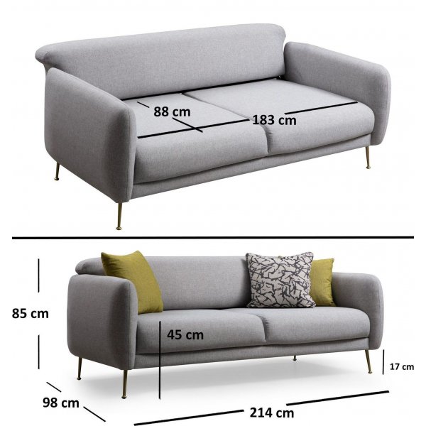 Sevilla 3-seters sofa - Grå Sevilla 3-seters sofa - Grå