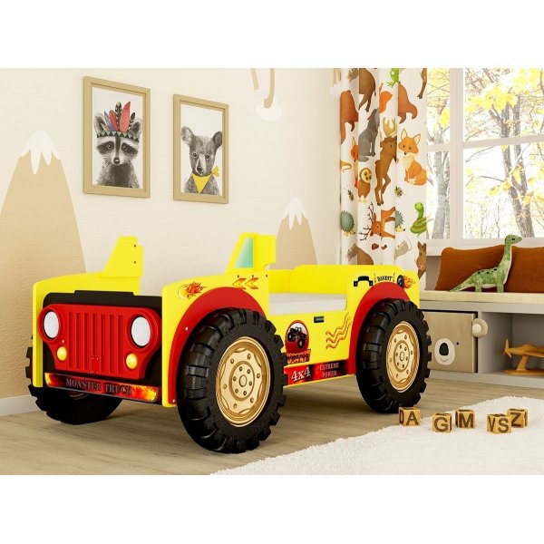 Monster truck sprinkelseng - 90 x 190 cm