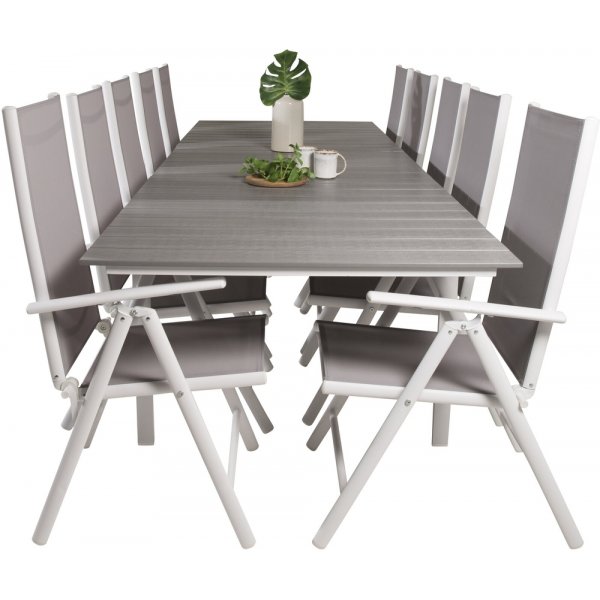 Levels uteservering gruppe med 10 Break stoler - Grå/Hvit Levels uteservering gruppe med 10 Break stoler - Grå/Hvit