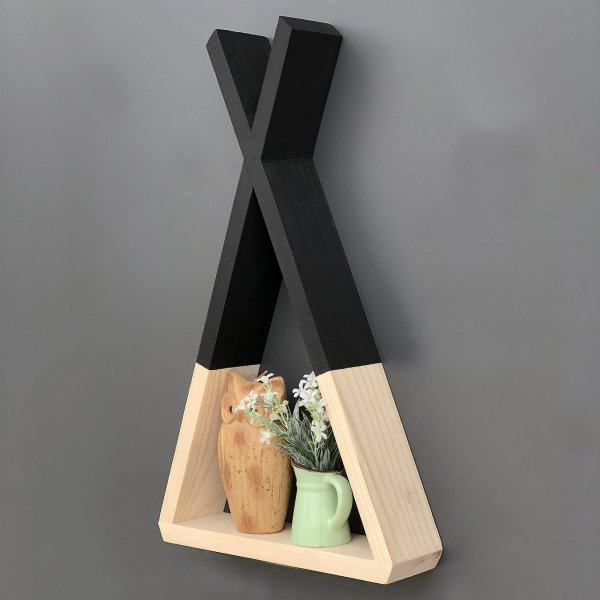 Rafa vegghylle 139 - Valnøtt/svart Rafa vegghylle 139 - Valnøtt/svart