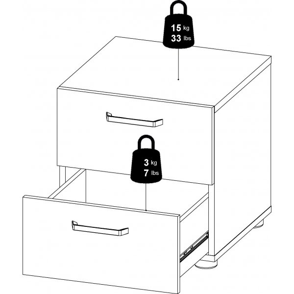 Dallas nattbord - M�rkebrunt