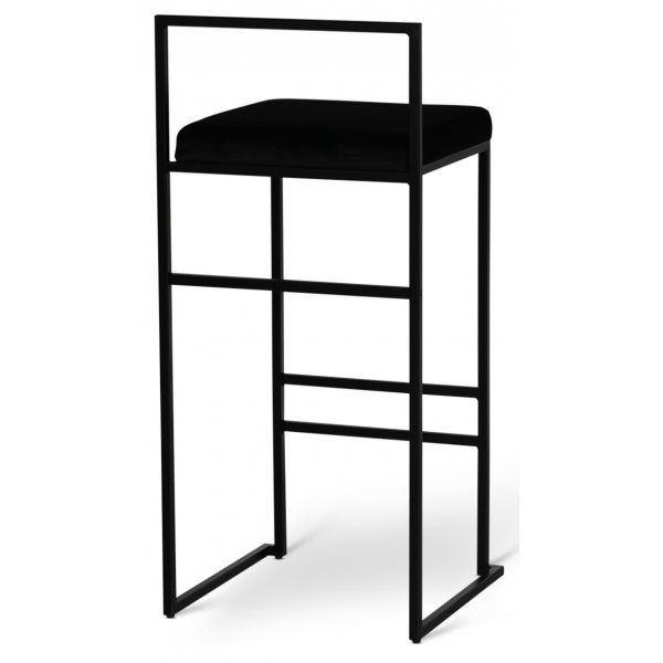 Aston barstol - Svart fløyel / svart Aston barstol - Svart fløyel / svart