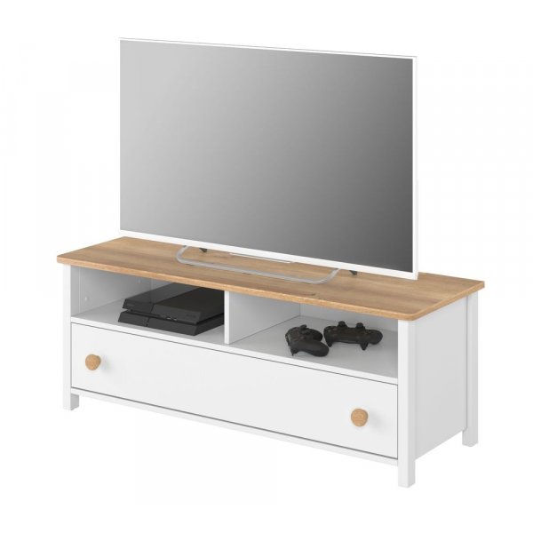 Eldon TV-benk - Hvit/eik
