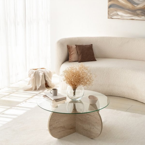 Boble salongbord Ø75 cm - Travertin Boble salongbord Ø75 cm - Travertin