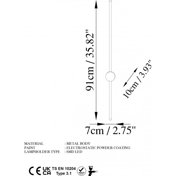 Glavo vegglampe 2 - Gull Glavo vegglampe 2 - Gull