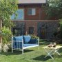 Lalas 2-seters utesofa - Hvit/bl