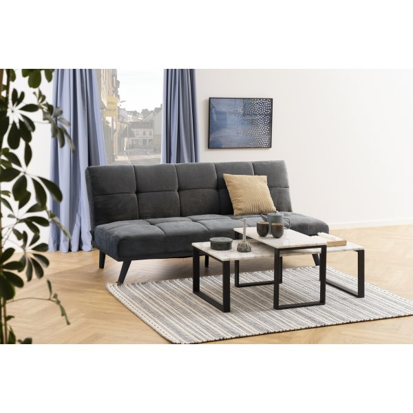 Enna 2,5-seters sovesofa - Gr/svart