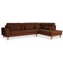 Ranger sofa med ppet avslut hyre - Cognac (Lderutseende) / EIK + Tekstilrens for mbler