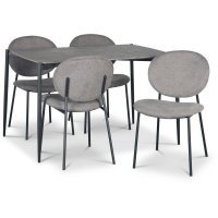 Lokrume spisegruppe med bord på 120 cm i betongimitasjon + 4 stk Tofta grå stoler Lokrume spisegruppe med bord på 120 cm i betongimitasjon + 4 stk Tofta grå stoler