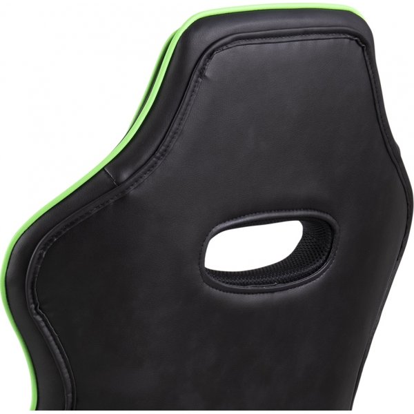 Vayne svart gamingstol med grnne detaljer