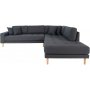 Lido Hjrnesofa med pen finish - Mrkegr