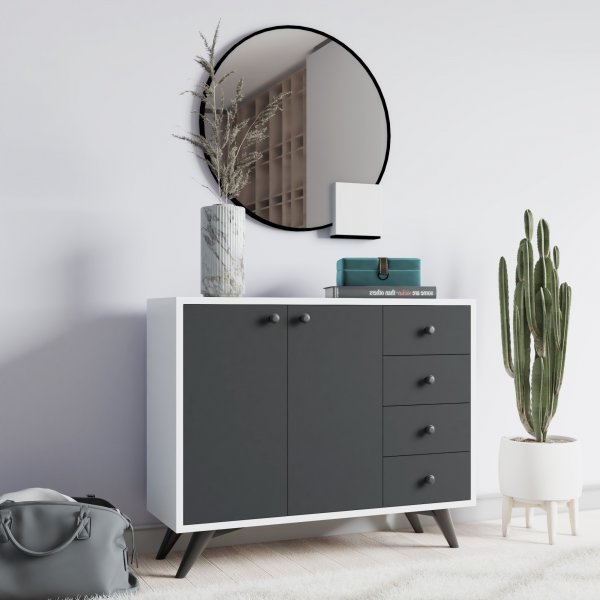 Waga oppbevaringsmbel - Hvit/antrasitt