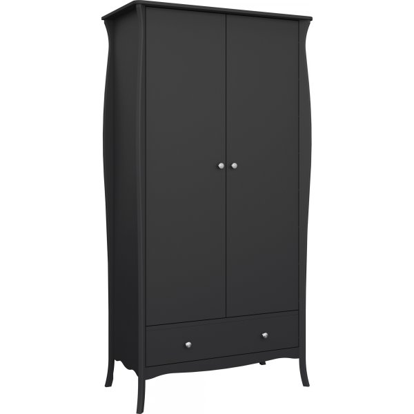 Barokk garderobe med 2 drer - Kaffe