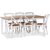 Dalarös spisegruppe 180 cm bord hvit/eik + 6 st hvite Gaston spisestoler