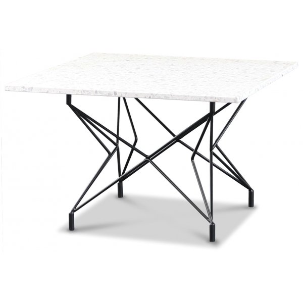 Terrazzo sofabord 75x75cm - Bianco Terrazzo & underdel Star svart