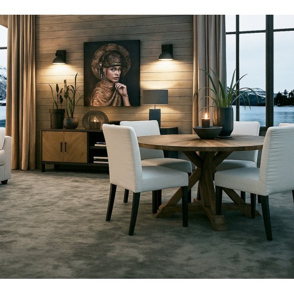 Palma rundt spisebord 140 cm - Resirkulert drivved + Treolje til mbler