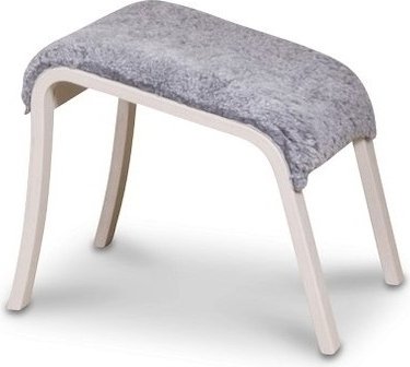 Frank fotskammel i saueskinn scandinavian grey - Hvitpigmentert eik
