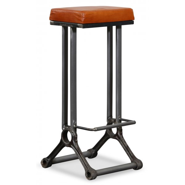 Calil barstol vintage - brunt skinn