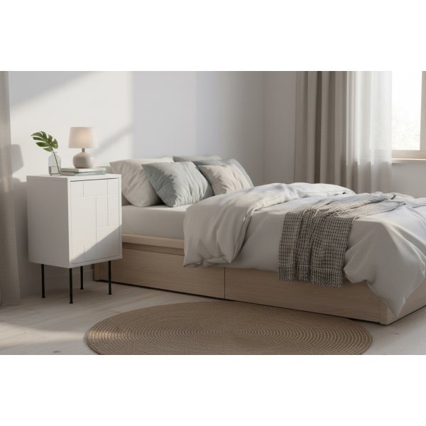 Nattbord rett - hvitmalt