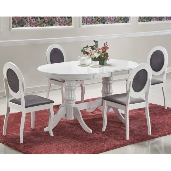 Leonardo uttrekkbart hvitt spisebord 90x150-190 cm Leonardo uttrekkbart hvitt spisebord 90x150-190 cm