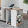 Roma sidebord 40 x 40 cm - Eik/hvit
