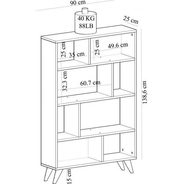 Harby bokhylle - Hvit