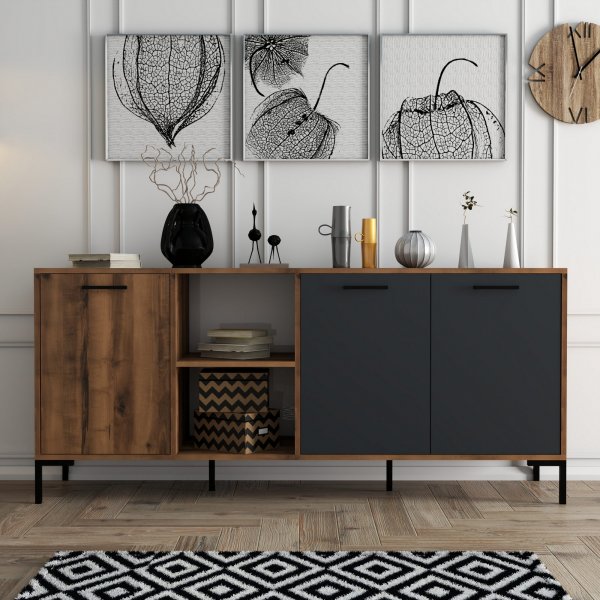 Aurora skjenk - Valnøtt/ antrasitt Aurora skjenk - Valnøtt/ antrasitt