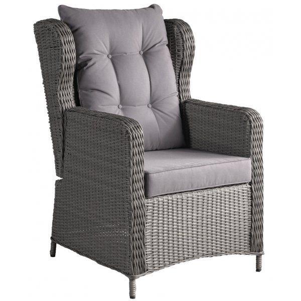 Penssylvania utemøbelgruppe høy rygg med recliner (3+1+1) - Grå kunstrotting Penssylvania utemøbelgruppe høy rygg med recliner (3+1+1) - Grå kunstrotting