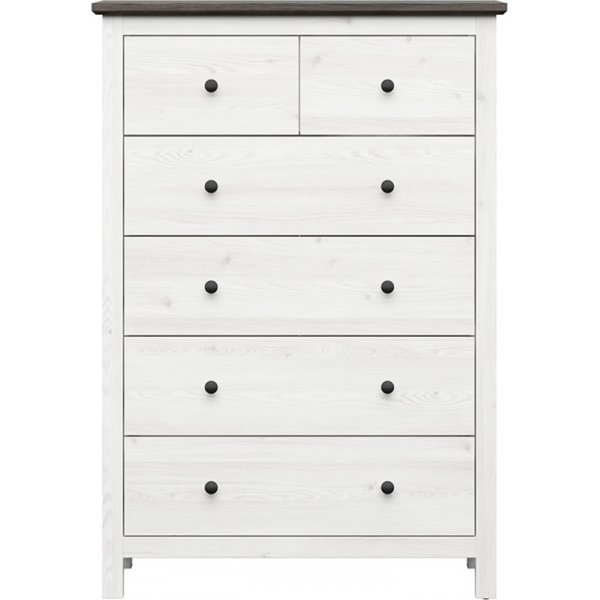 Hesen kommode 145 cm - Hvit/svart