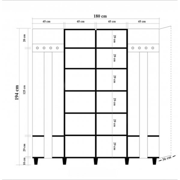 Garmanto hallm�bler 180 cm - Sonoma eik/bilde