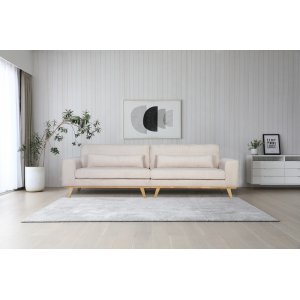 Ranger bred sofa i beige kordflyel - 280 cm