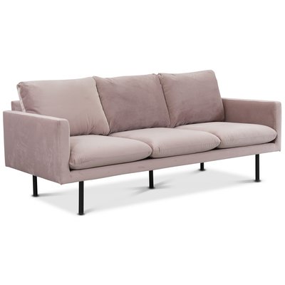 Carolina 3-seter sofa - Lysrosa flyel
