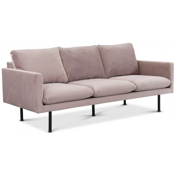 Carolina 3-seter sofa - Lysrosa flyel