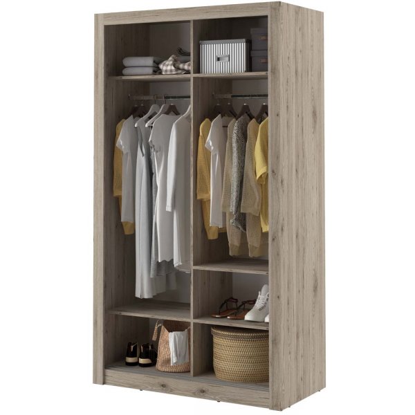 Mervyn garderobe 120 - San remo eik