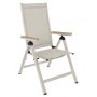 Positionsstol beige med armstd i ek-aintwood