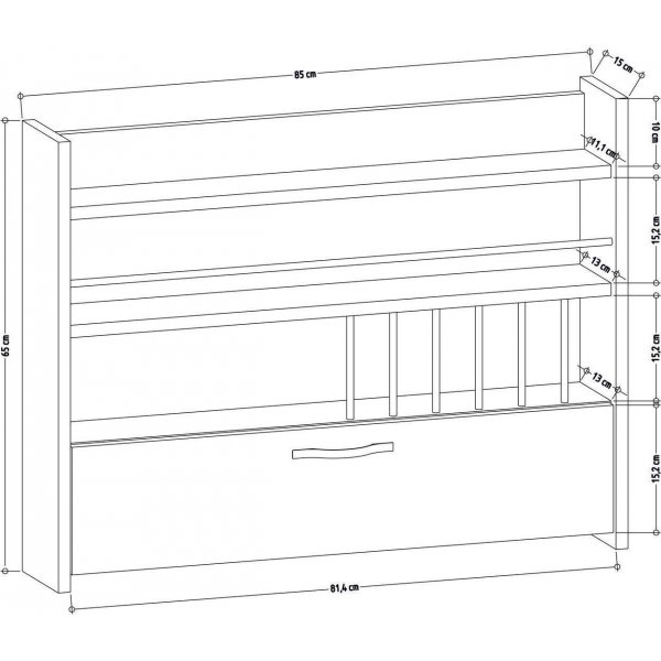 Knott vegghylle - Hvit