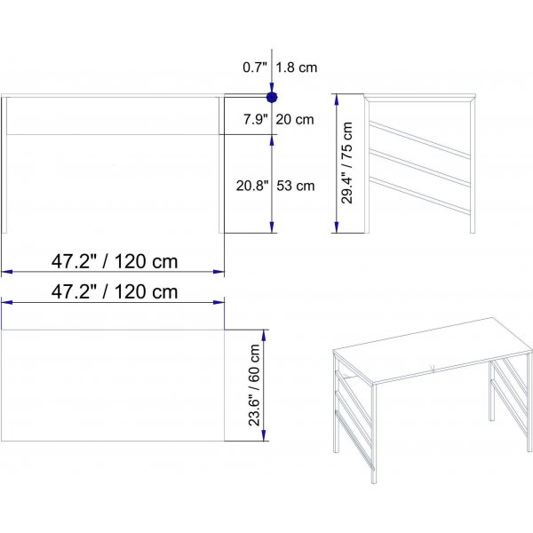 Tuna skrivebord - Hvit