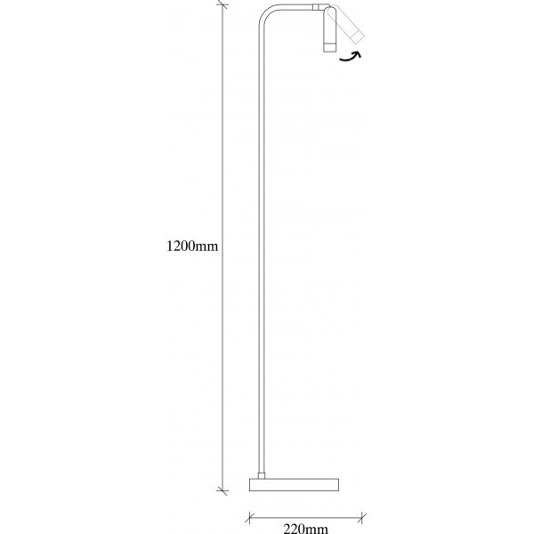 Ur gulvlampe - Svart Ur gulvlampe - Svart