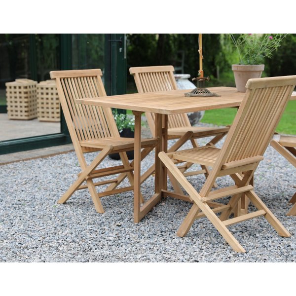 Salt� spisegruppe for uteplassen klaffbord med 4 stk. spisestoler - Teak