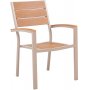 Spisegruppe 6 stoler og spisebord 205 x 90 cm beige/eik - Las Vegas