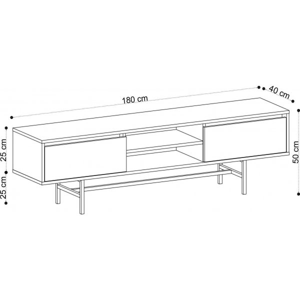 Matias mediebenk - Eik/svart Matias mediebenk - Eik/svart