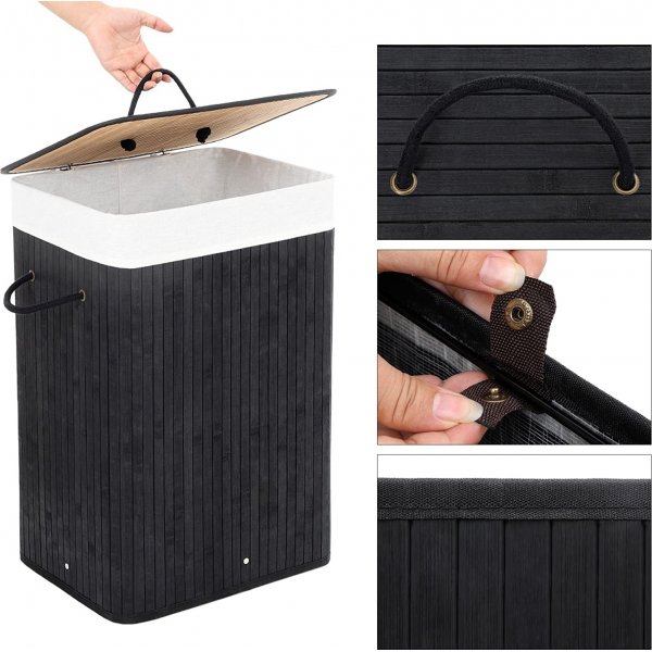 Carolin skittentøyskurv 72 l - Sort Carolin skittentøyskurv 72 l - Sort