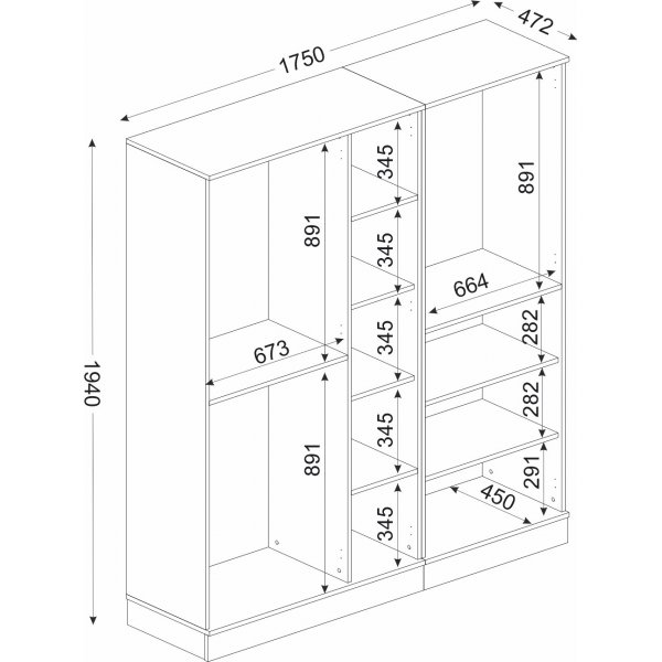 Ravenna 5 garderobeskap - Hvit/gull