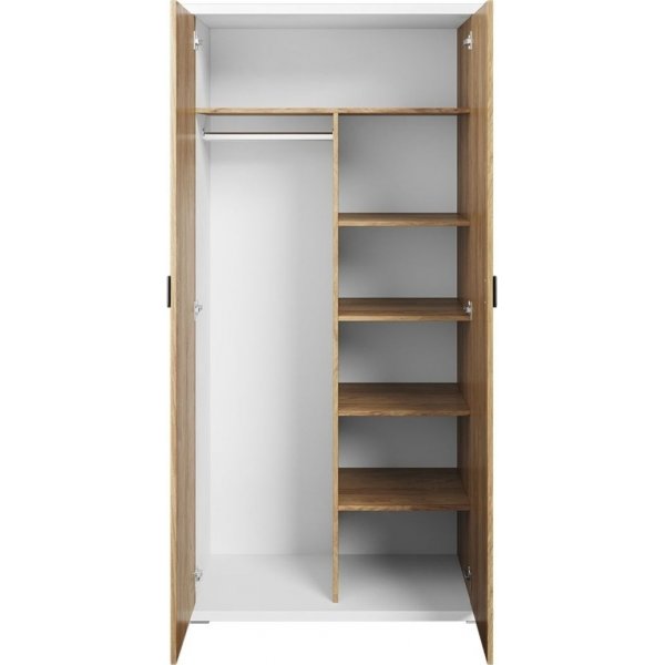 Simi garderobe 100 cm - Hickory/hvit Simi garderobe 100 cm - Hickory/hvit